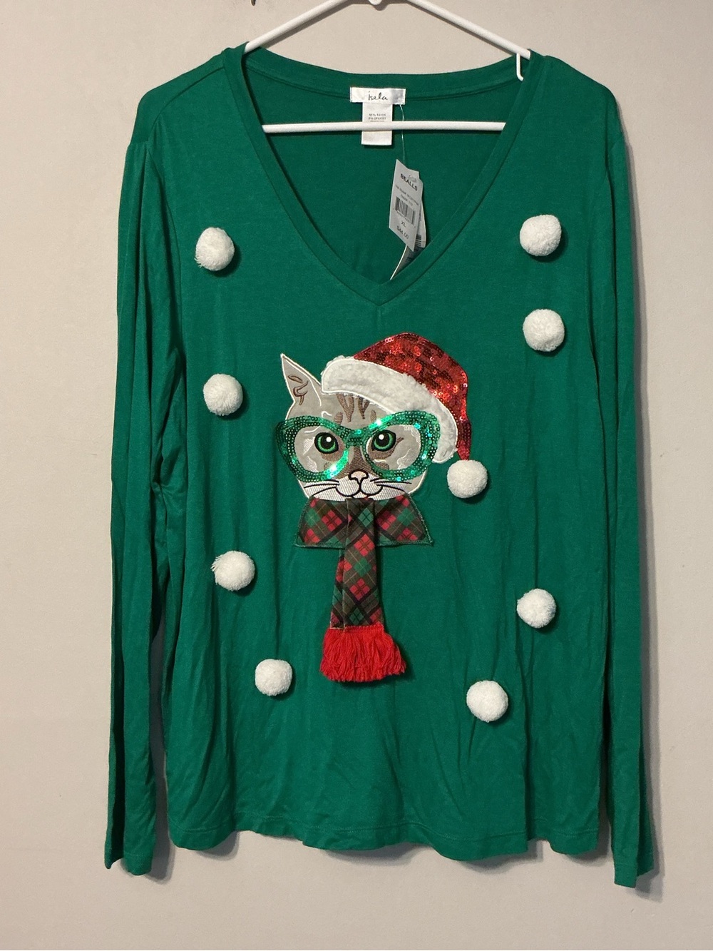 Isela Cat Holiday Long Sleeve Shirt